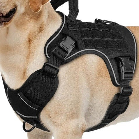 Buddies Tactical Dog Harness | Padded MOLLE Vest with Grab Handle for Medium & Large Dogs (S to XL)