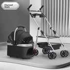 Buddies Dog Stroller — Foldable 4-Wheel Pet Cart for Senior, Injured & Tiring Dogs | Sturdy Metal Frame, Spacious Interior