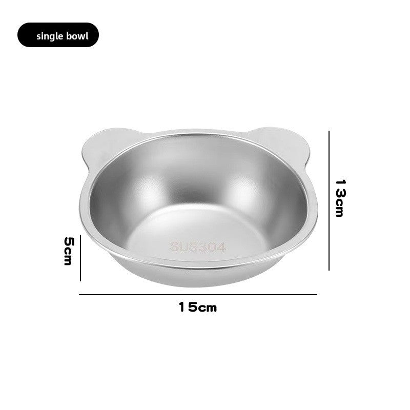 Buddies Tilted Stainless Steel Dog Bowl | Raised Neck-Friendly Stand in 304 Steel for Small Dogs