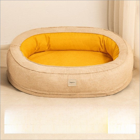 Buddies Thickened Dog Bed — Deep-Filled Bolster Bed with Raised Neck Support for Senior & Arthritic Dogs | All-Season, Wipe Clean