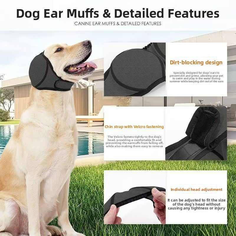 Buddies Dog Noise Reduction Earmuffs — Calming Ear Defenders for Fireworks, Thunder & Travel Anxiety | Water-Resistant, S–XL