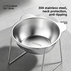 Buddies Tilted Stainless Steel Dog Bowl | Raised Neck-Friendly Stand in 304 Steel for Small Dogs