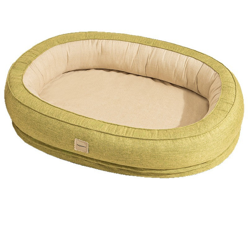 Buddies Thickened Dog Bed — Deep-Filled Bolster Bed with Raised Neck Support for Senior & Arthritic Dogs | All-Season, Wipe Clean