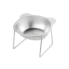 Buddies Tilted Stainless Steel Dog Bowl | Raised Neck-Friendly Stand in 304 Steel for Small Dogs