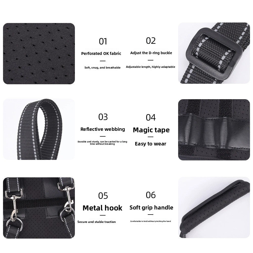 Buddies Dog Rear-Leg Support Sling — Adjustable Rehabilitation Belt with Non-Slip Handles (S–XL) | Senior, Post-Op & Weak Hind Legs