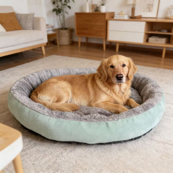 Buddies Reversible All-Season Dog Bed | Plush Winter Side, Cool Cotton Summer Side, Machine Washable (M to 3XL)
