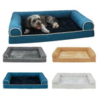 Buddies Bolster Sofa Dog Bed | Supportive Sponge Base with Raised Neck Pillow, Washable (S to XXL)