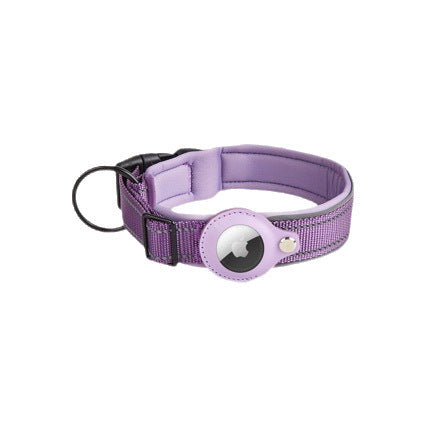 Buddies Padded Dog Collar with Tracker Holder | Reflective Collar with Built-In AirTag Case (S to XL)