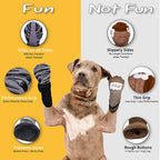 Buddies Non-Slip Dog Socks (Set of 4) — Anti-Slip Grip Socks for Hardwood & Tile Floors | Senior, Knuckling & Post-Op Support