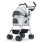 Buddies Dog Stroller — Foldable 4-Wheel Pet Cart for Senior, Injured & Tiring Dogs | Sturdy Metal Frame, Spacious Interior
