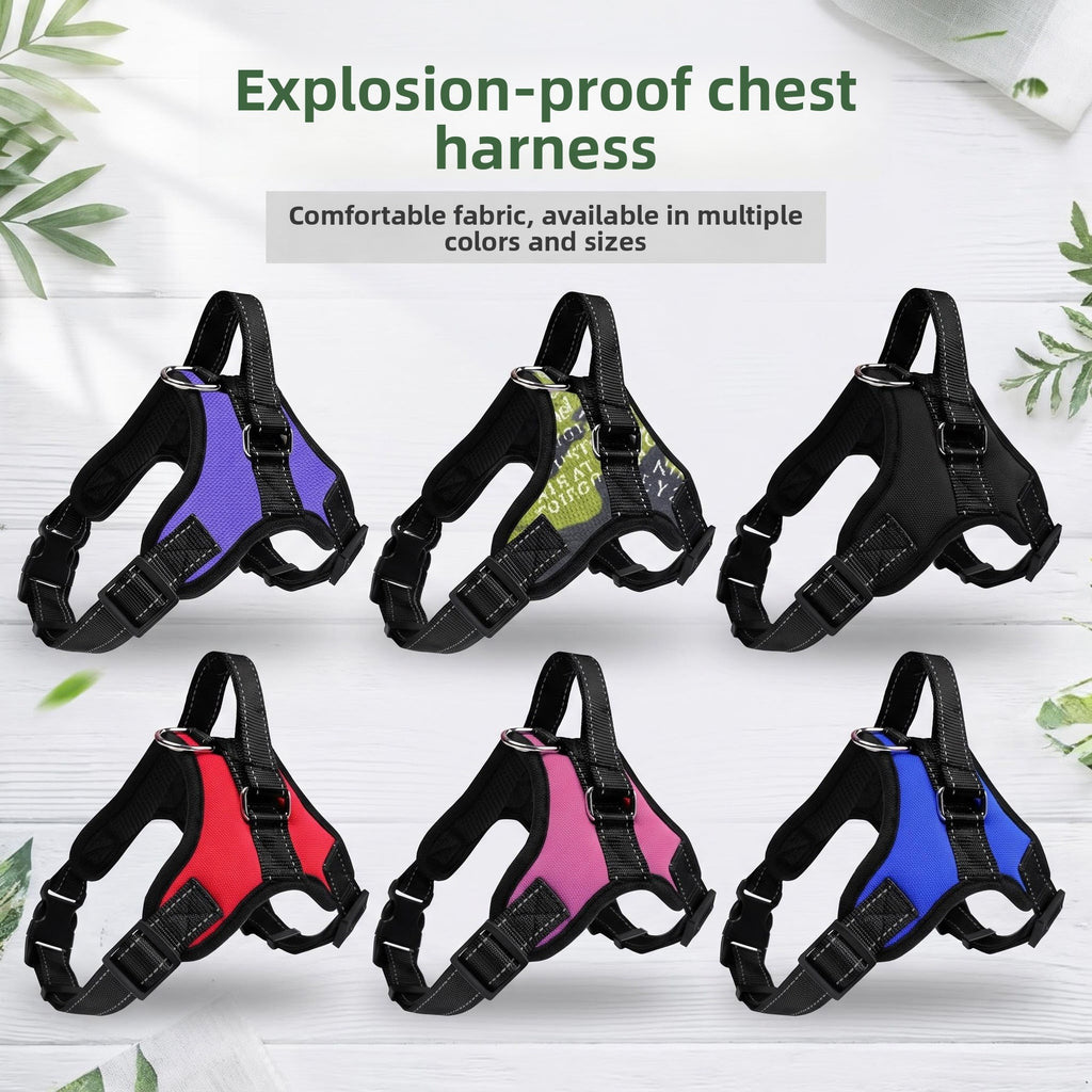 Buddies No-Choke Dog Harness — Breathable Chest Harness for Pullers & Flat-Faced Breeds (XS–XL, 5–95kg) | Anti-Choke, Adjustable
