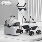 Buddies Dog Stroller — Foldable 4-Wheel Pet Cart for Senior, Injured & Tiring Dogs | Sturdy Metal Frame, Spacious Interior