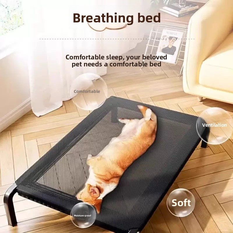 Buddies Elevated Dog Bed — Raised Breathable Camp Bed with Removable Washable Cover (S–XL, up to 100kg) | Folds Flat