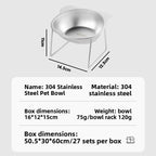 Buddies Tilted Stainless Steel Dog Bowl | Raised Neck-Friendly Stand in 304 Steel for Small Dogs