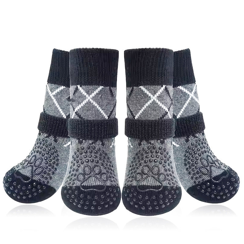 Buddies Non-Slip Dog Socks (Set of 4) — Anti-Slip Grip Socks for Hardwood & Tile Floors | Senior, Knuckling & Post-Op Support