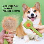 Self-Cleaning Pet Grooming Comb — Cat & Dog Deshedding Brush