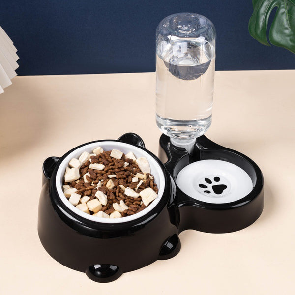 Buddies 2-in-1 Dog Food & Water Feeder | Tilted Bowl with Automatic Gravity Water Refill