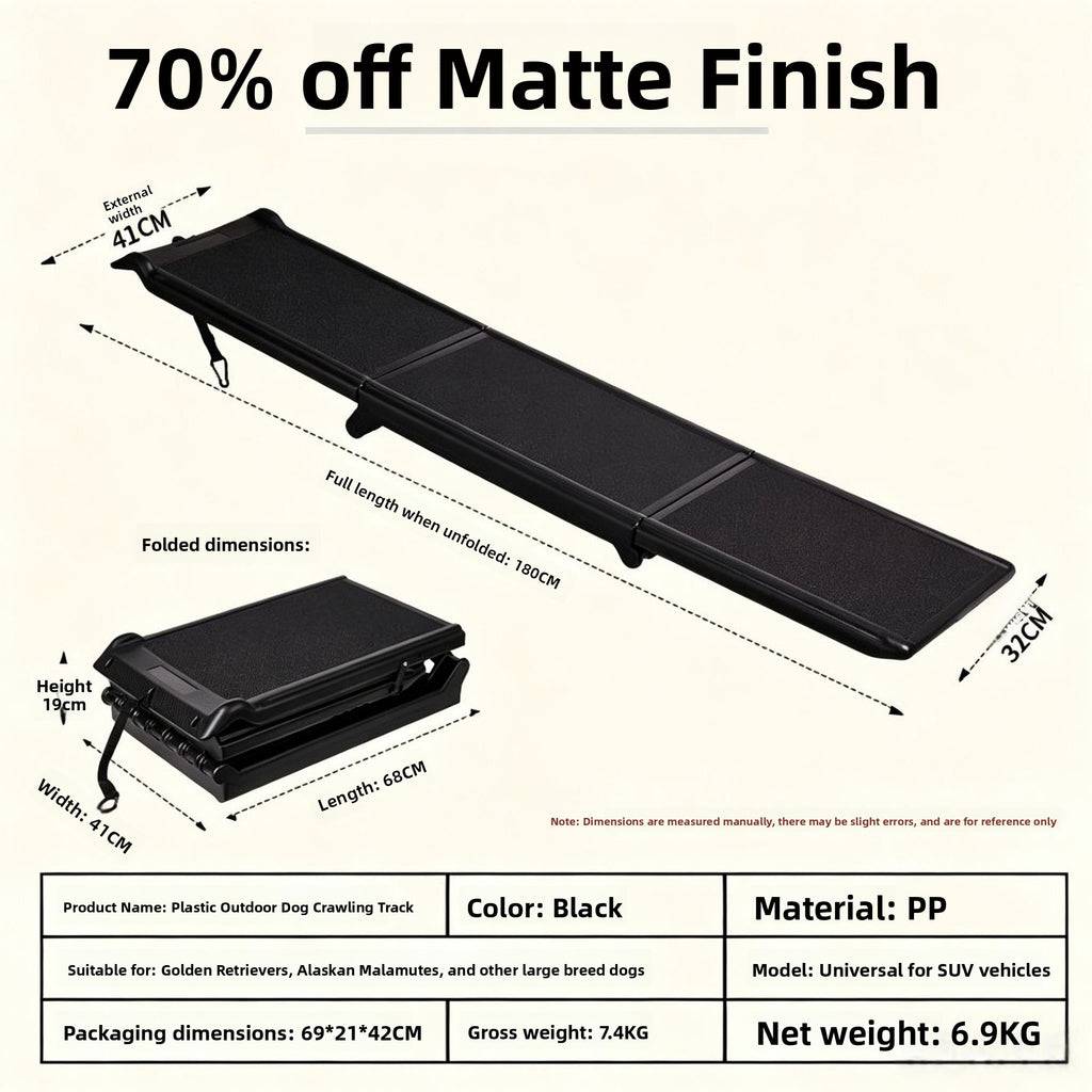 Buddies Folding Dog Ramp — Portable Non-Slip Car Boot Ramp for Senior, Injured & Large Dogs | Lightweight Aluminium, Folds Flat