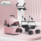Buddies Dog Stroller — Foldable 4-Wheel Pet Cart for Senior, Injured & Tiring Dogs | Sturdy Metal Frame, Spacious Interior