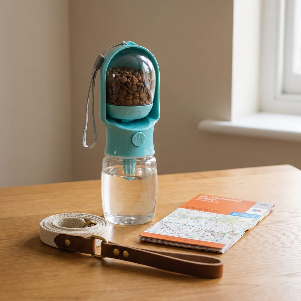 Portable Dog Water Bottle with Food Container