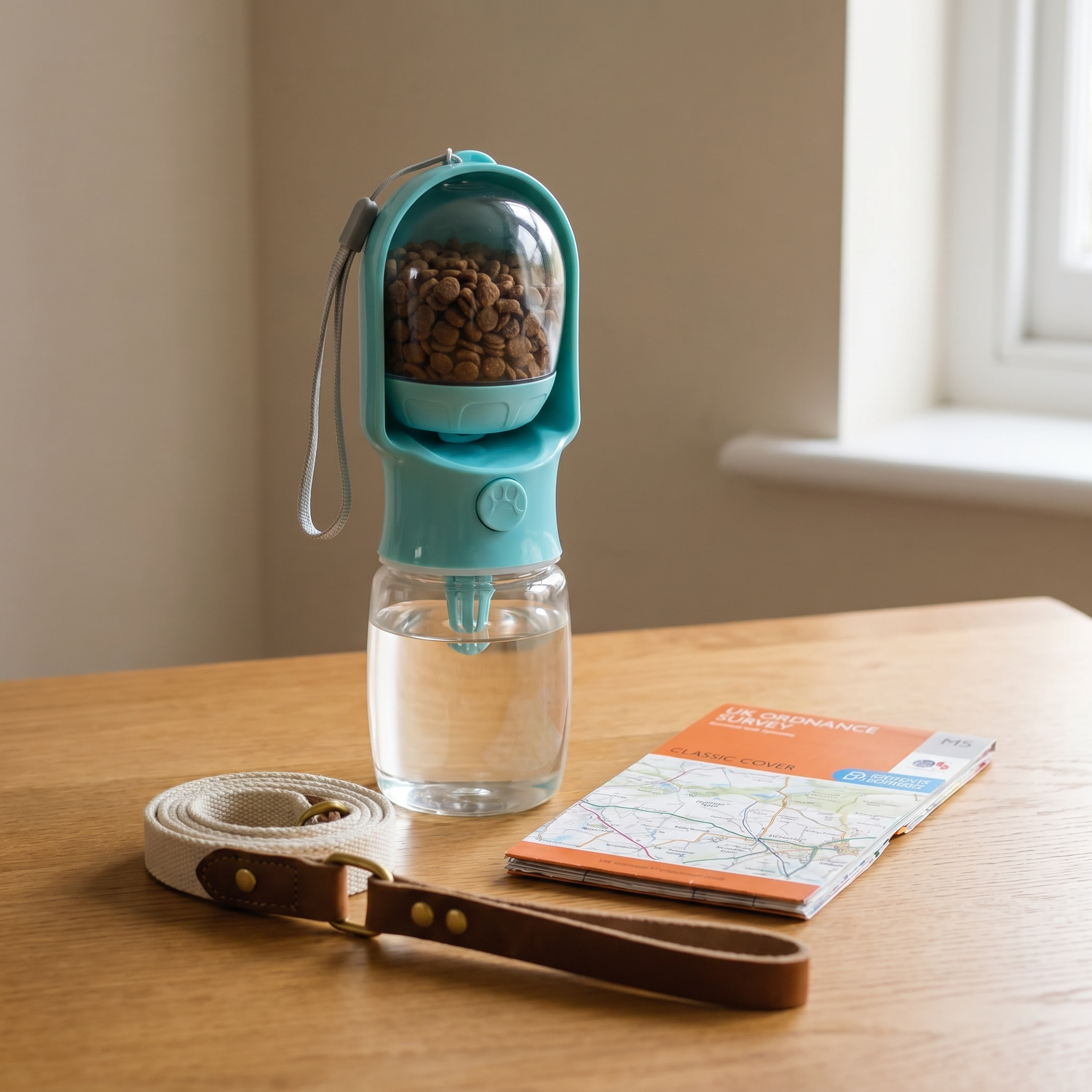 Portable Dog Water Bottle with Food Container