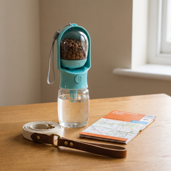 Portable Dog Water Bottle with Food Container