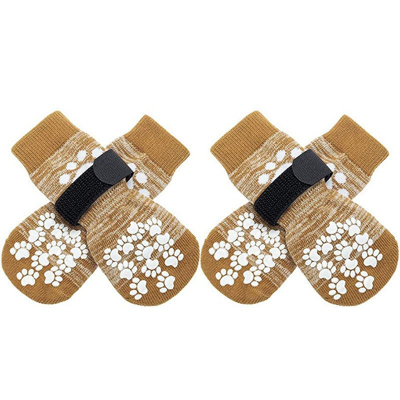 Buddies Non-Slip Dog Socks (Set of 4) — Anti-Slip Grip Socks for Hardwood & Tile Floors | Senior, Knuckling & Post-Op Support