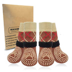 Buddies Non-Slip Dog Socks (Set of 4) — Anti-Slip Grip Socks for Hardwood & Tile Floors | Senior, Knuckling & Post-Op Support