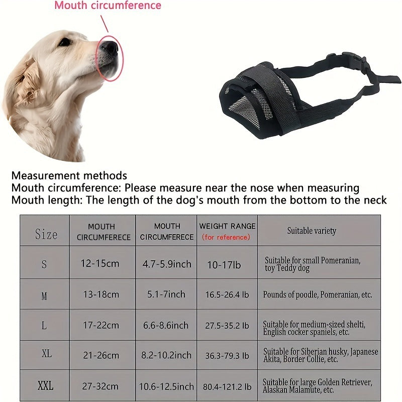 Buddies Adjustable Dog Muzzle — Lightweight Safety Muzzle for Vet Visits, Grooming & Scavenging | Allows Panting & Drinking (S–XXL)