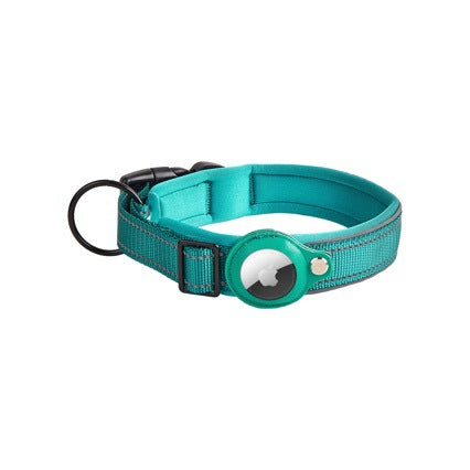 Buddies Padded Dog Collar with Tracker Holder | Reflective Collar with Built-In AirTag Case (S to XL)