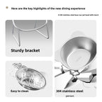 Buddies Tilted Stainless Steel Dog Bowl | Raised Neck-Friendly Stand in 304 Steel for Small Dogs