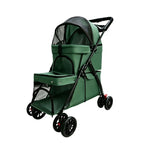 Buddies Double-Layer Dog Stroller — Detachable Two-Tier Pet Pram with Mesh Ventilation | Foldable Metal Frame