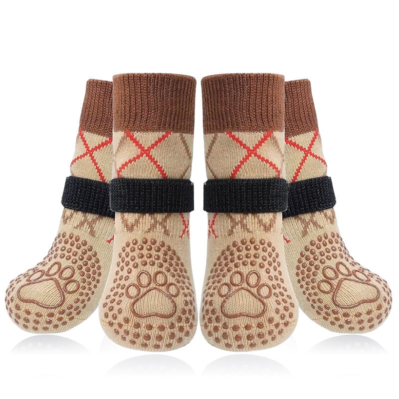 Buddies Non-Slip Dog Socks (Set of 4) — Anti-Slip Grip Socks for Hardwood & Tile Floors | Senior, Knuckling & Post-Op Support