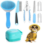 Buddies 7-Piece Dog Grooming Set — Stainless Steel De-Shedding Comb, Flea Comb, Nail Cutter & Bath Brush | Complete Home Kit