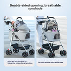 Buddies Dog Stroller — Foldable 4-Wheel Pet Cart for Senior, Injured & Tiring Dogs | Sturdy Metal Frame, Spacious Interior