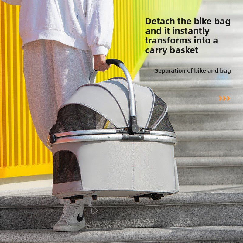 Buddies Dog Stroller — Foldable 4-Wheel Pet Cart for Senior, Injured & Tiring Dogs | Sturdy Metal Frame, Spacious Interior