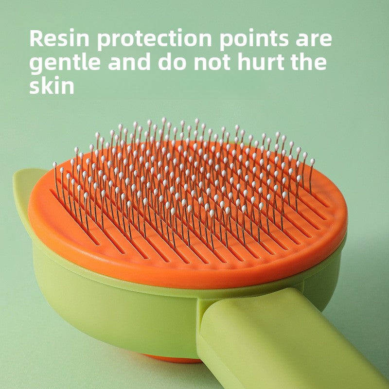 Self-Cleaning Pet Grooming Comb — Cat & Dog Deshedding Brush