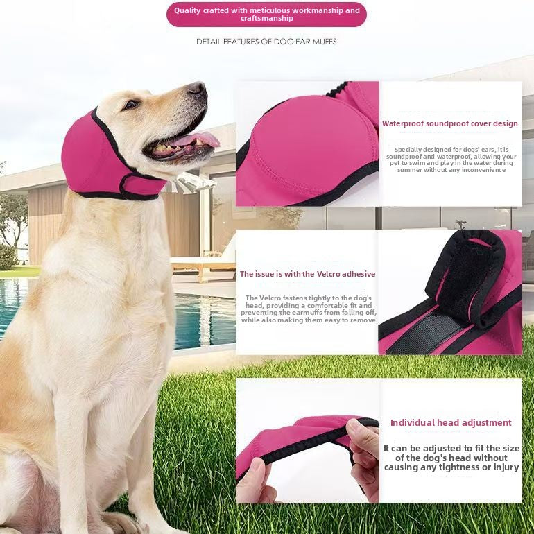 Buddies Dog Noise Reduction Earmuffs — Calming Ear Defenders for Fireworks, Thunder & Travel Anxiety | Water-Resistant, S–XL