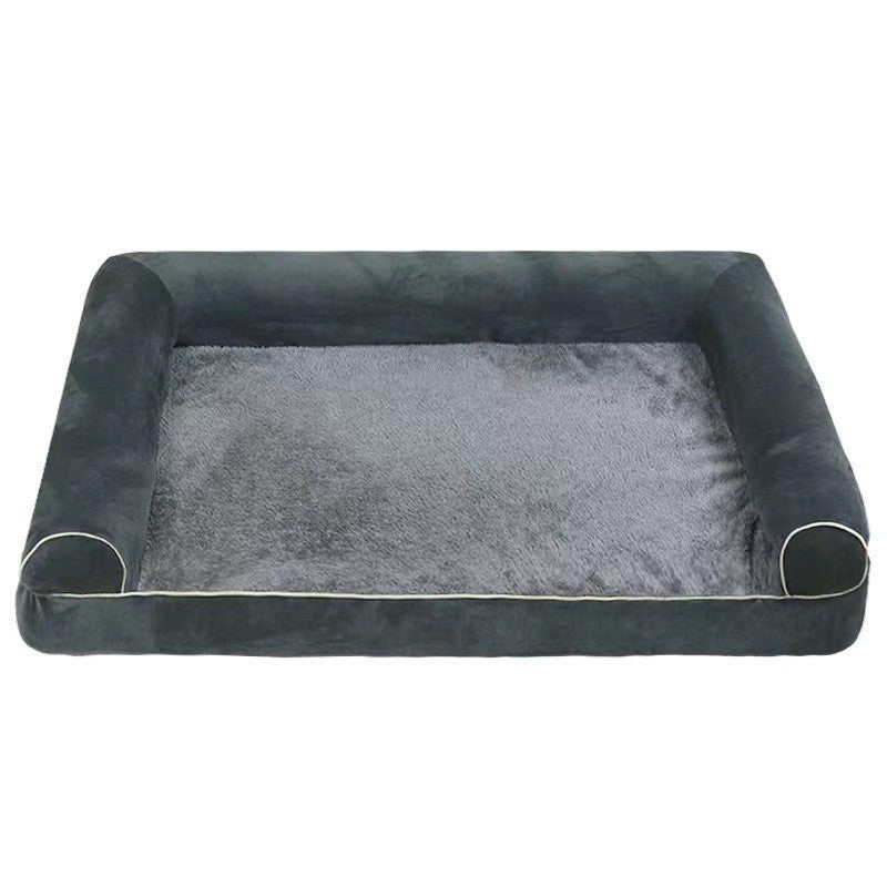 Buddies Bolster Sofa Dog Bed | Supportive Sponge Base with Raised Neck Pillow, Washable (S to XXL)