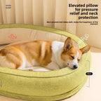Buddies Thickened Dog Bed — Deep-Filled Bolster Bed with Raised Neck Support for Senior & Arthritic Dogs | All-Season, Wipe Clean