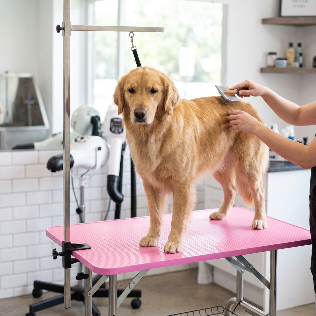 Foldable Pet Grooming Table with Adjustable Height