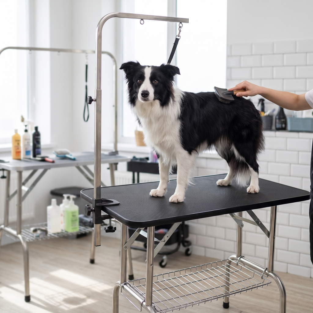 Foldable Pet Grooming Table with Adjustable Height